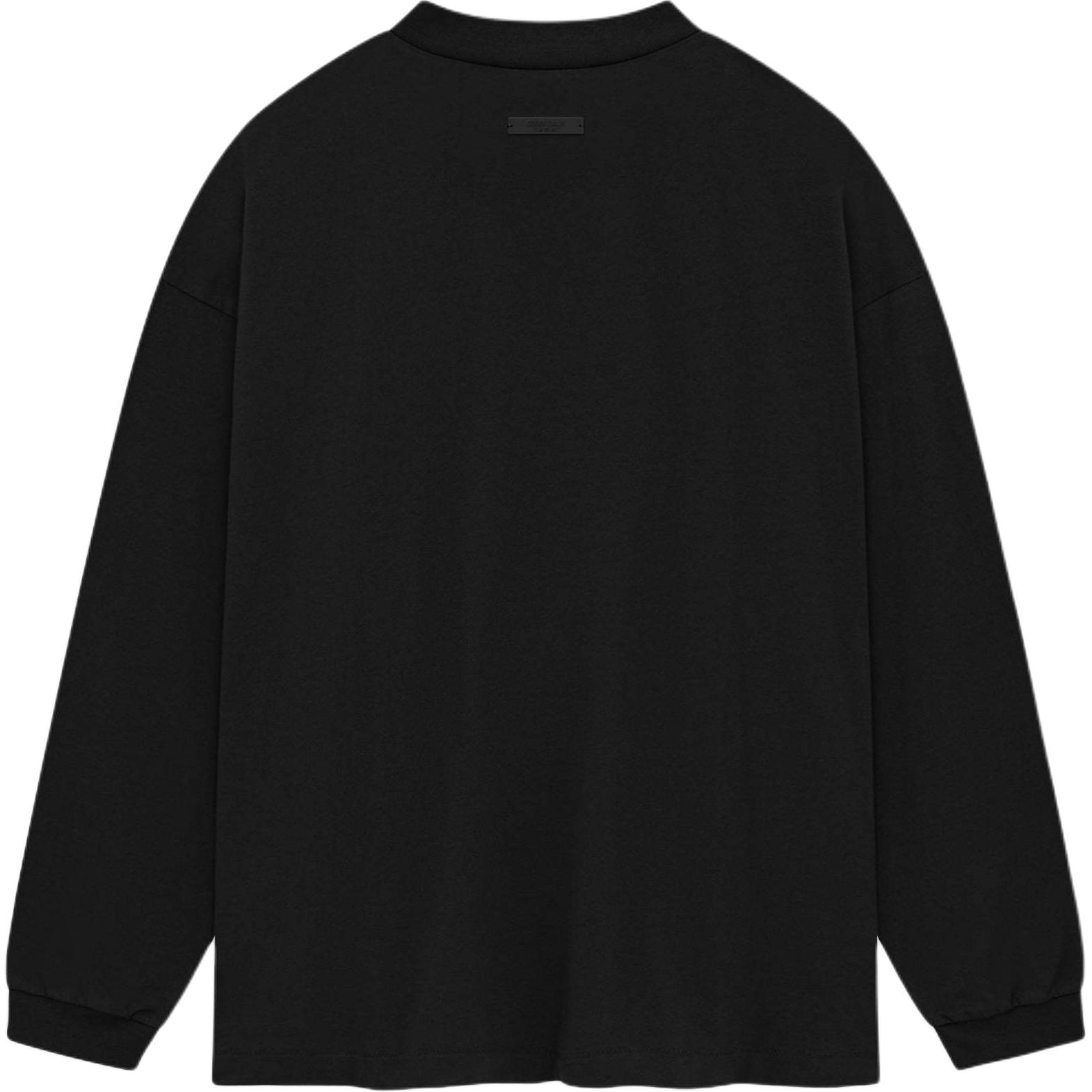 Джерси Футболка с Длинным Рукавом Fear Of God Essentials, Обсидиановый Черный/Черный — фото 3