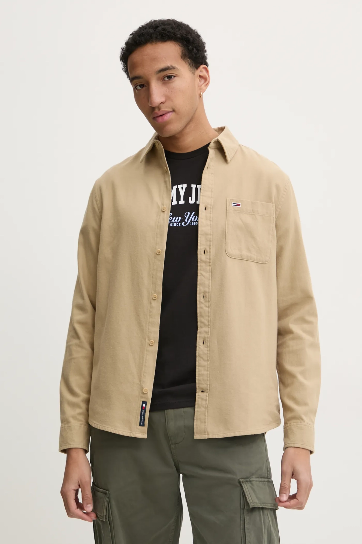 

Хлопковая рубашка Tommy Jeans, зеленый