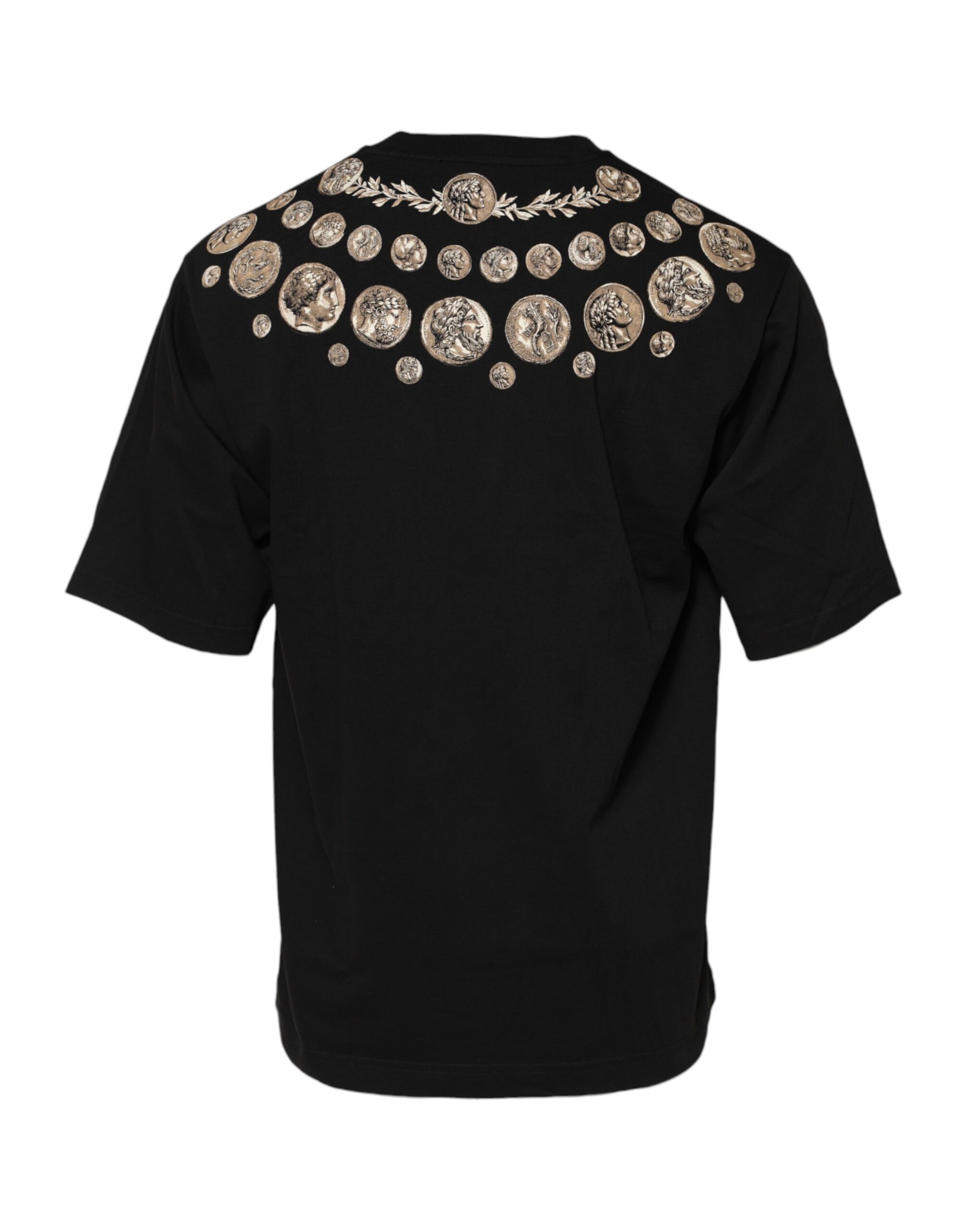 Футболка с круглым вырезом из хлопка с принтом в виде монет (черная) Dolce & Gabbana, черный — фото 2