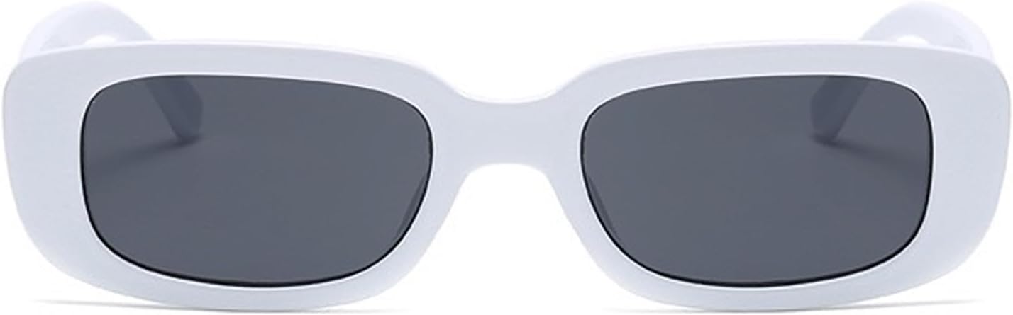 

Прямоугольные солнцезащитные очки для женщин, модные, стильные, в стиле Y2k, узкие, ретро, ​​квадратные солнцезащитные очки для женщин и мужчин, крутые, милые VOLZIOTUS, White
