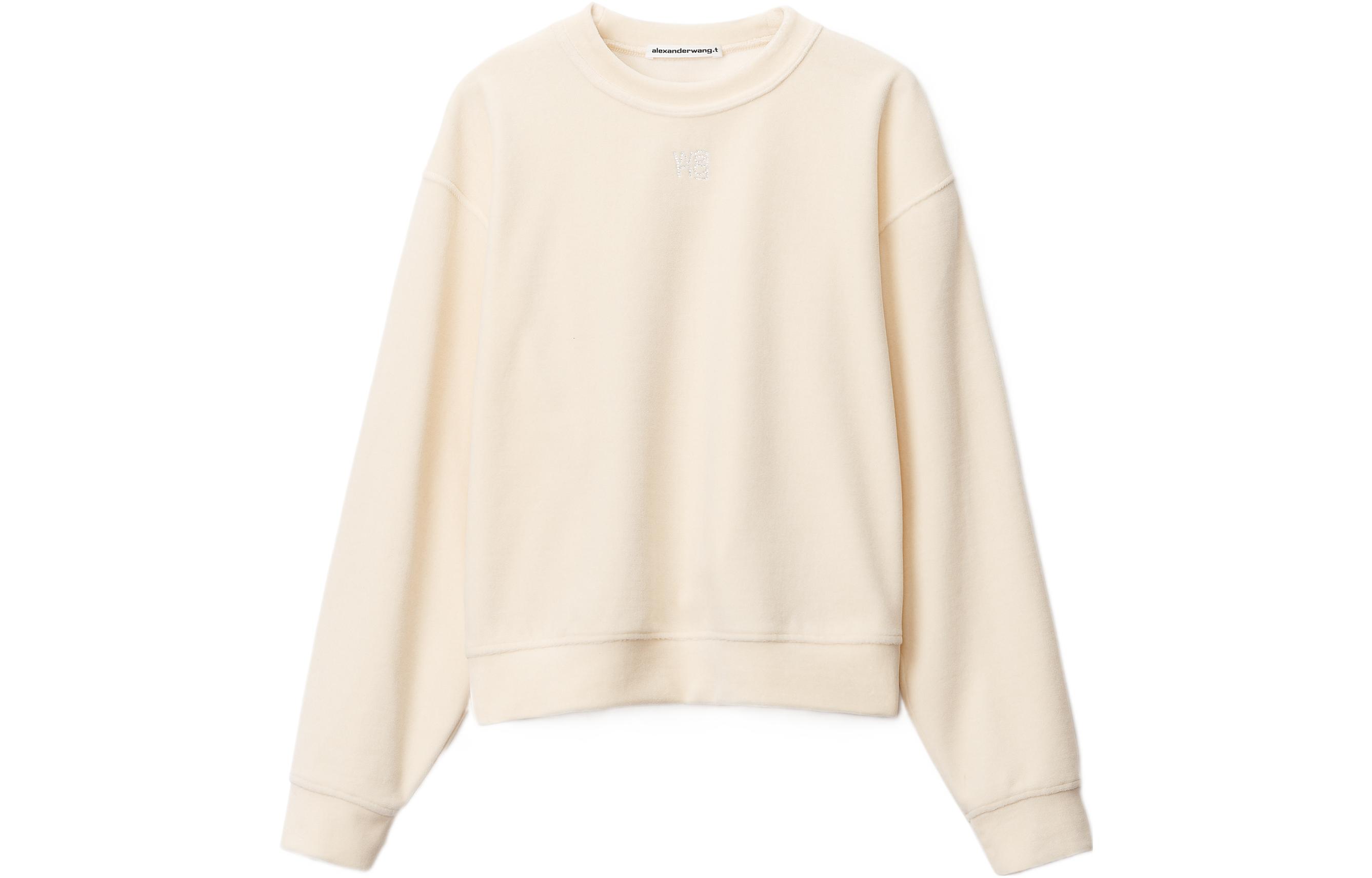 

Свитшот Velvet Crystal-logo Alexander Wang, бежевый