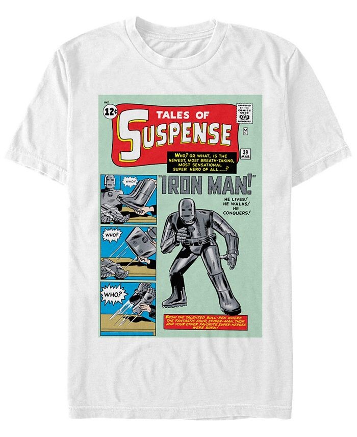 

Мужская обложка комикса Marvel Iron Man Retro Tales of Suspense, футболка с коротким рукавом Fifth Sun, белый