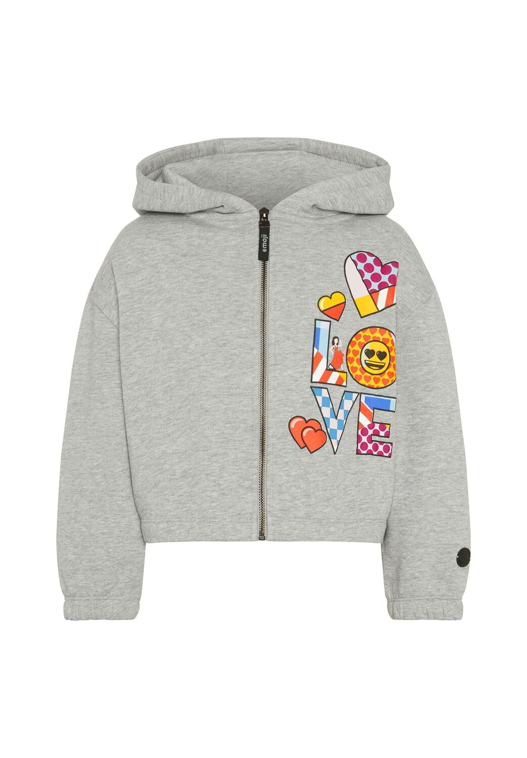 

Толстовка с капюшоном и принтом LOVE emoji, цвет Neutral Gray Melange