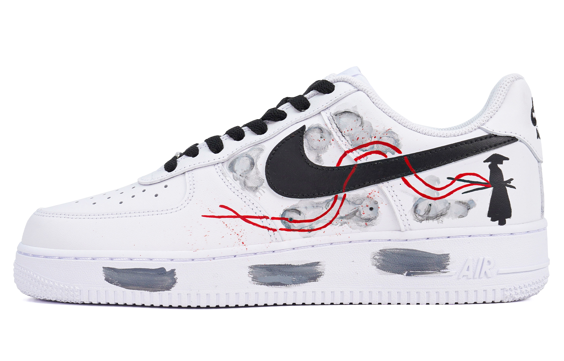 

Кроссовки Nike Air Force 1 Skateboard Shoes Men Low-Top White Black Red