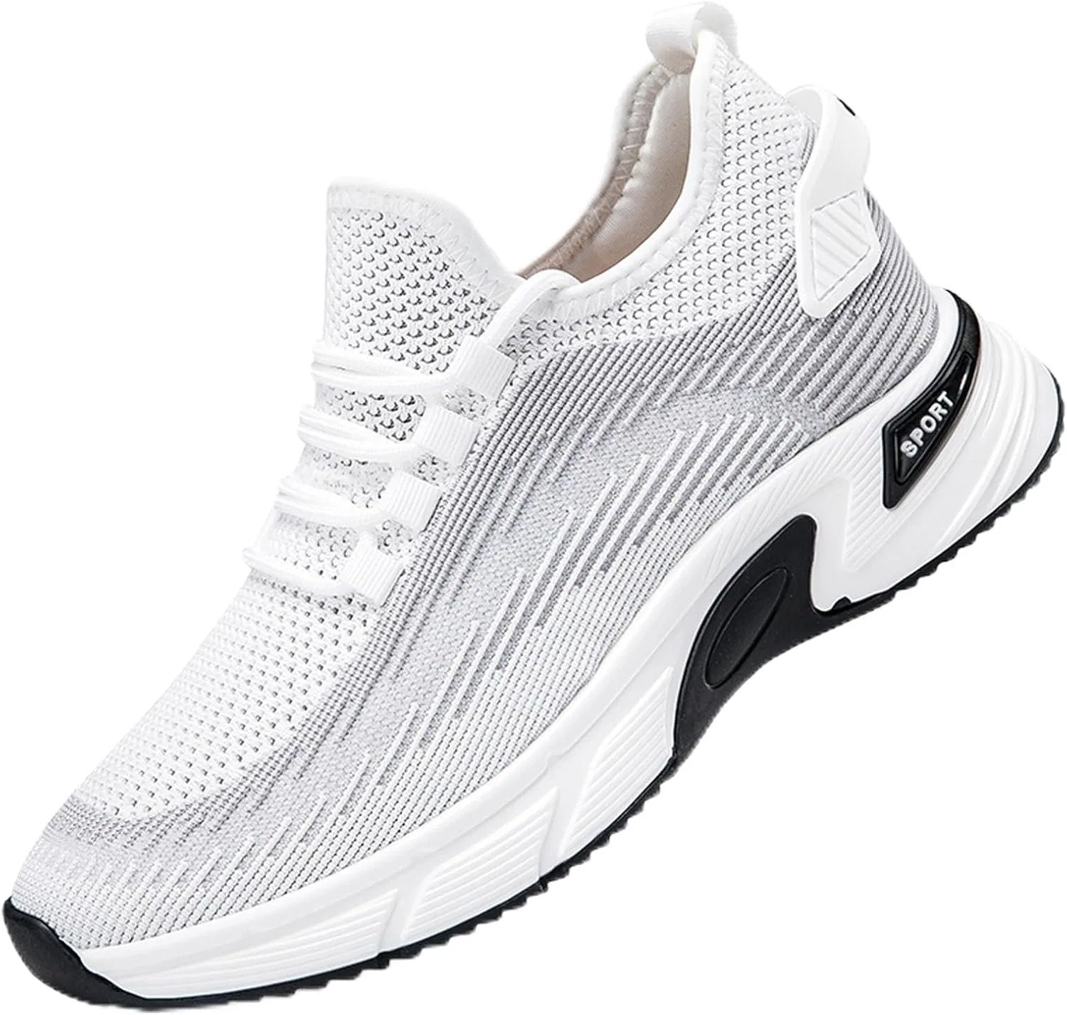 Generisch 2026-Кроссовки mit größerer Größe, modisch, einfarbig, Mesh, atmungsaktiv, sportlich, Laufschuhe, lässig, bequem, Wanderschuhe, Weiß