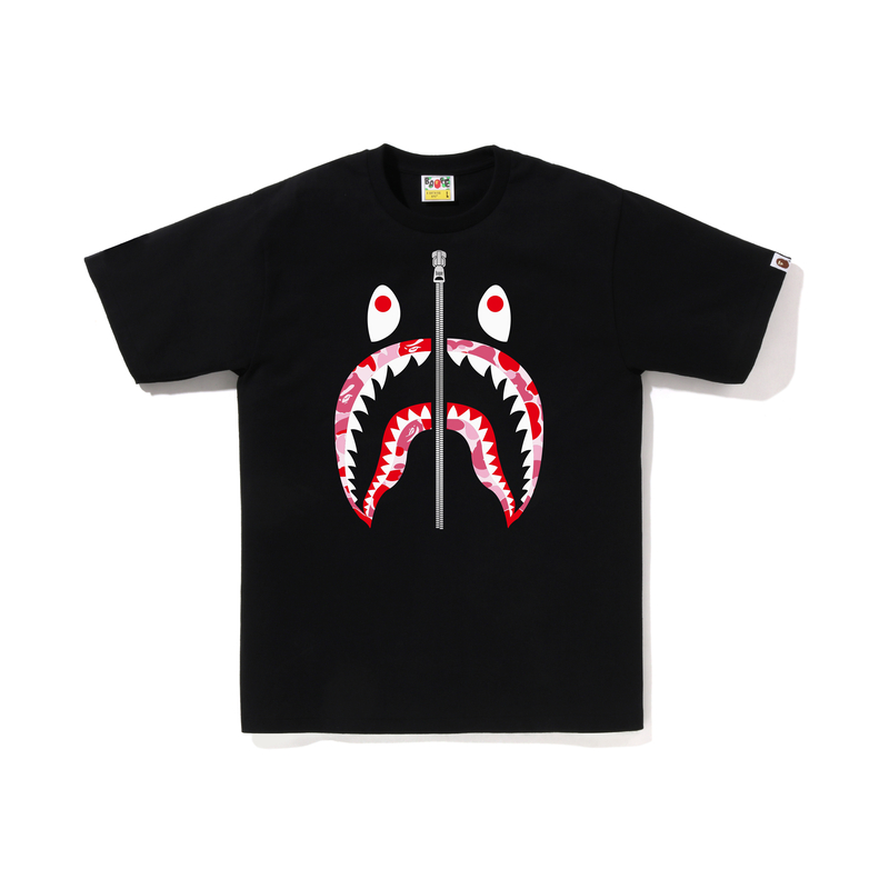 Футболка Bape Abc Camo Shark Silver Zip Tee A BATHING APE, бело-зеленая — фото 4