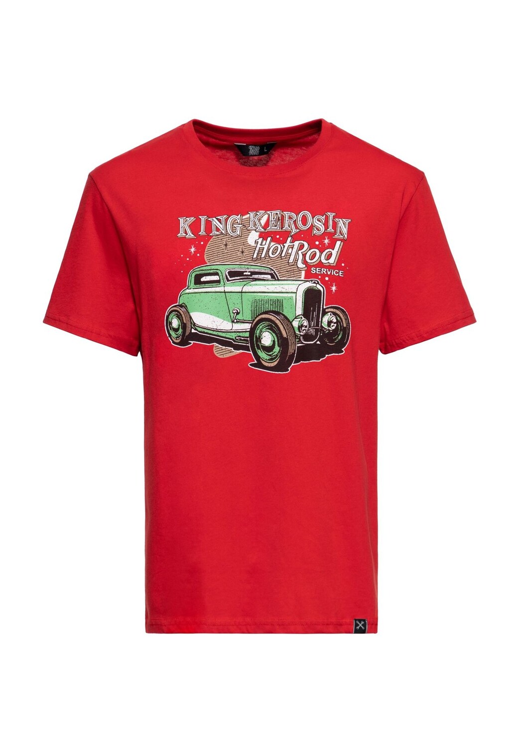 

Футболка с ретро-принтом Hotrod Service KING KEROSIN, красный