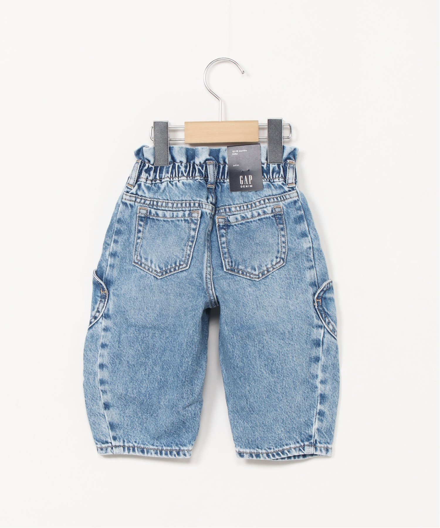 Джинсы babyGap Подкова Джинсовый Бумажный Пакет Gap, MEDIUM_WASH — фото 2