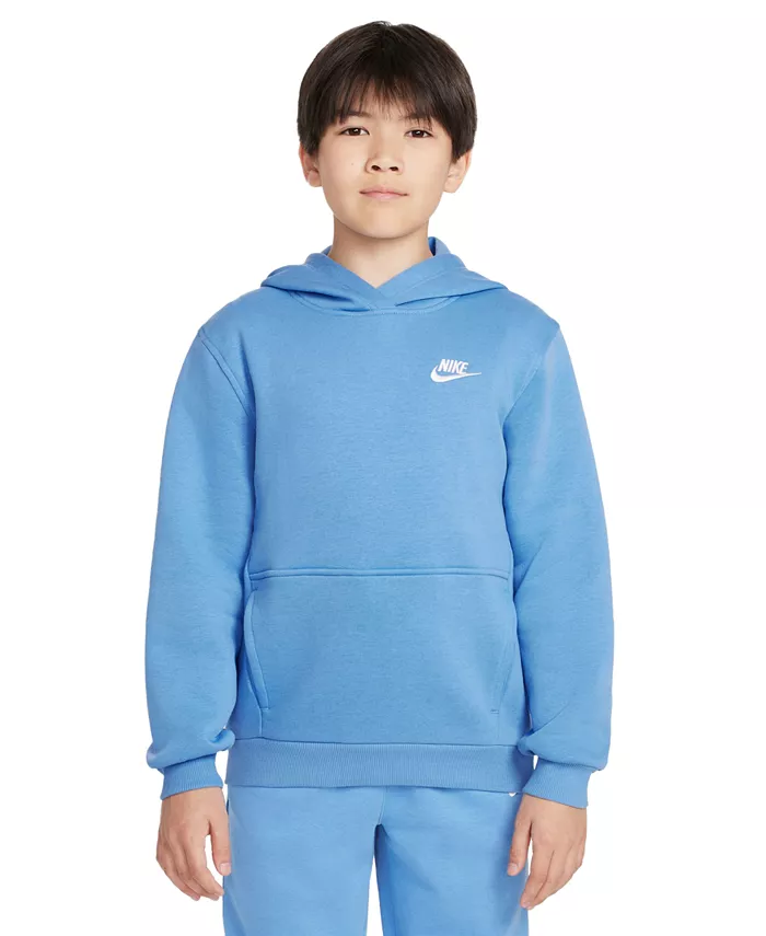 

Толстовка с капюшоном из флиса для спортивной одежды Big Kids Club Nike, синий