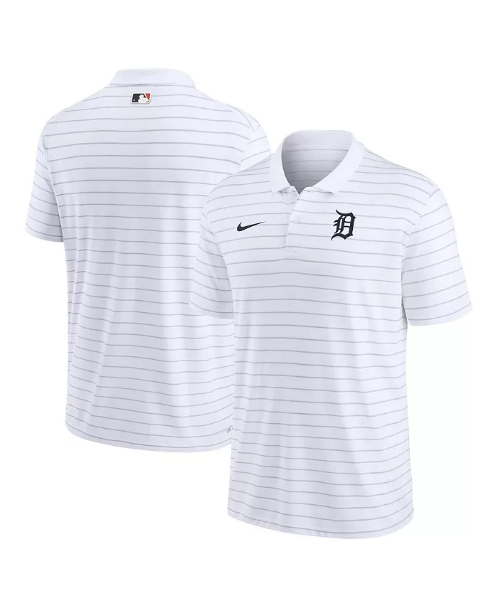 

Мужская белая поло Detroit Tigers Authentic Collection Victory Striped Performance Nike