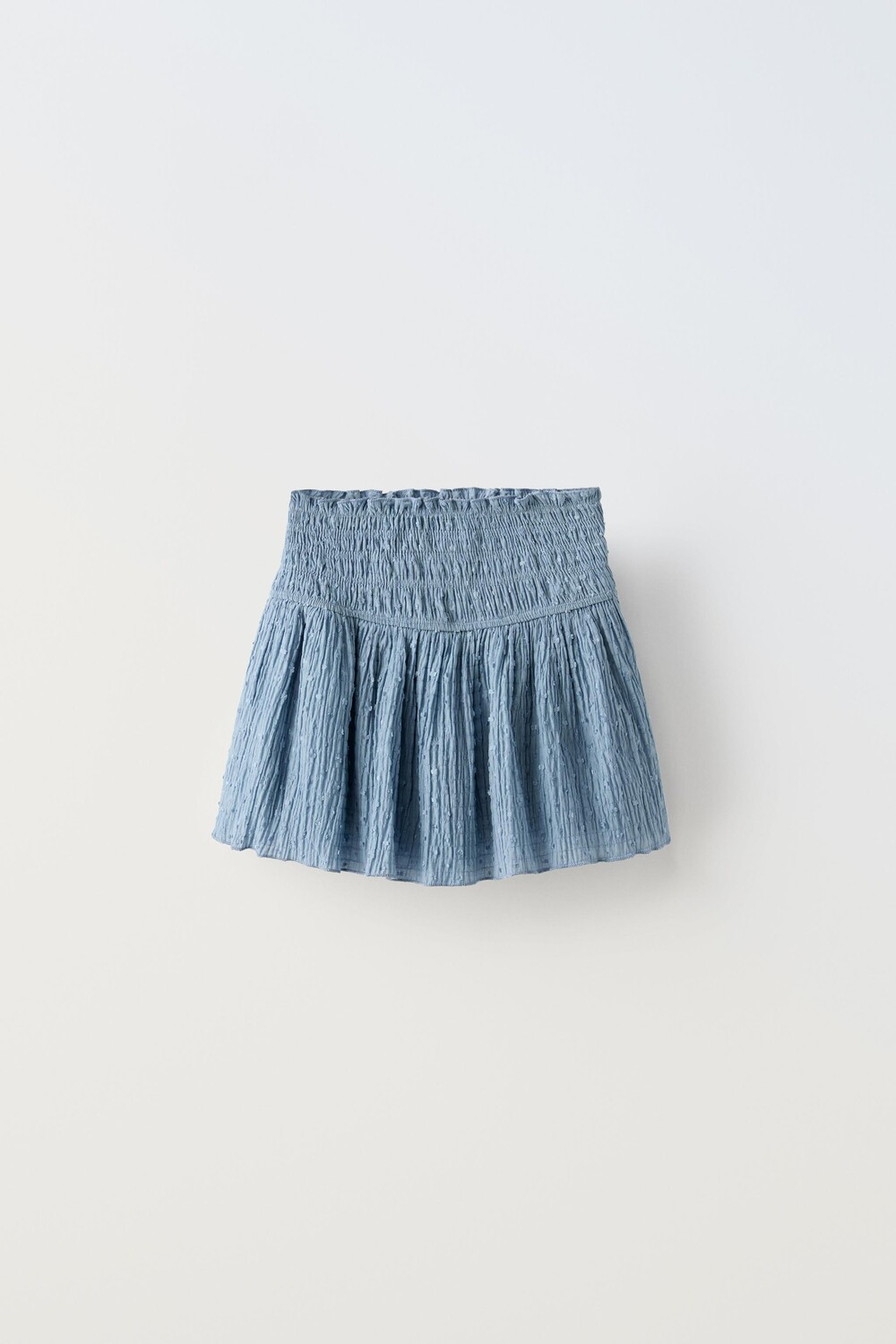

Юбка из сетки в точечный горизонт с эластичными деталями ZARA, средне-синий