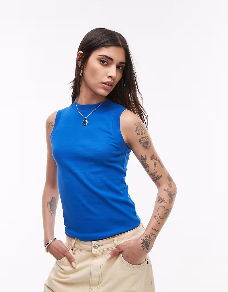 

Топ Topshop slim tank in cobalt