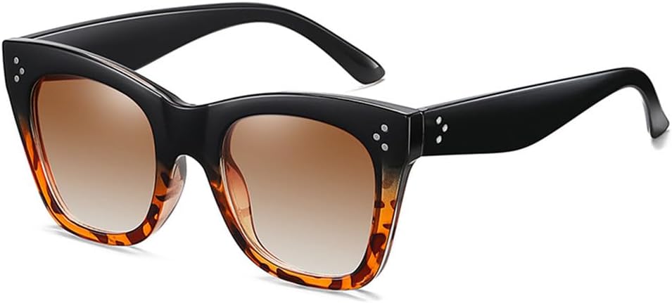 

Модные женские солнцезащитные очки «кошачий глаз» в стиле ретро с разноцветным леопардовым принтом и градиентом, защита от УФ-излучения UV400, мужские солнцезащитные очки с заклепками HHZZYVY, Black Leopard Tea