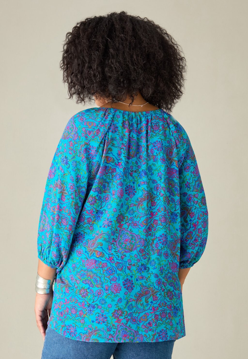 

Блуза PAISLEY GATHERED Live Unlimited London, синий
