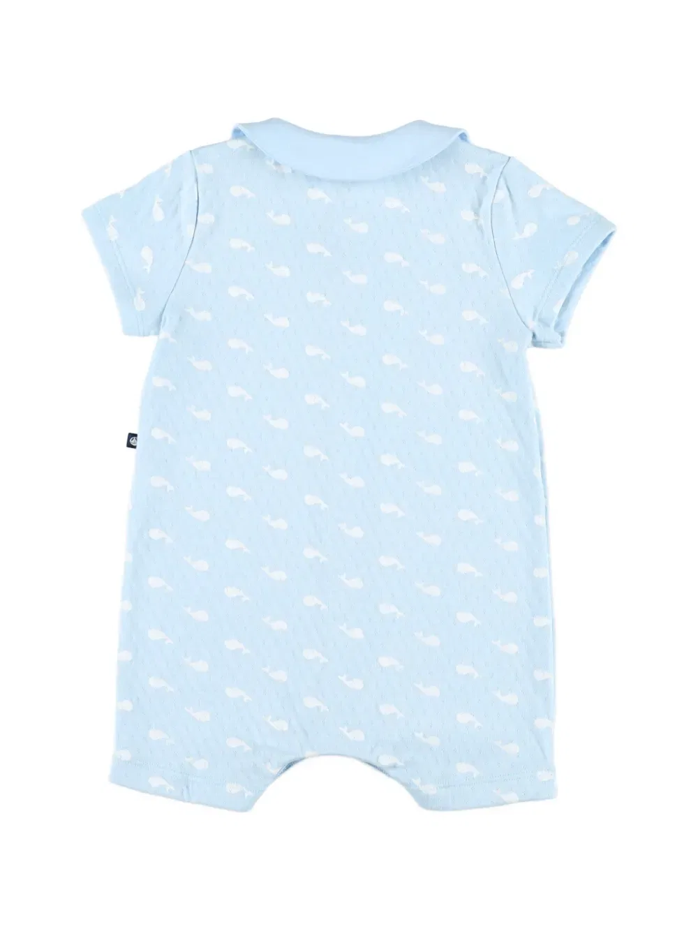 Комбинезон с короткими рукавами и принтом в виде китового хохолка Petit Bateau, синий — фото 2