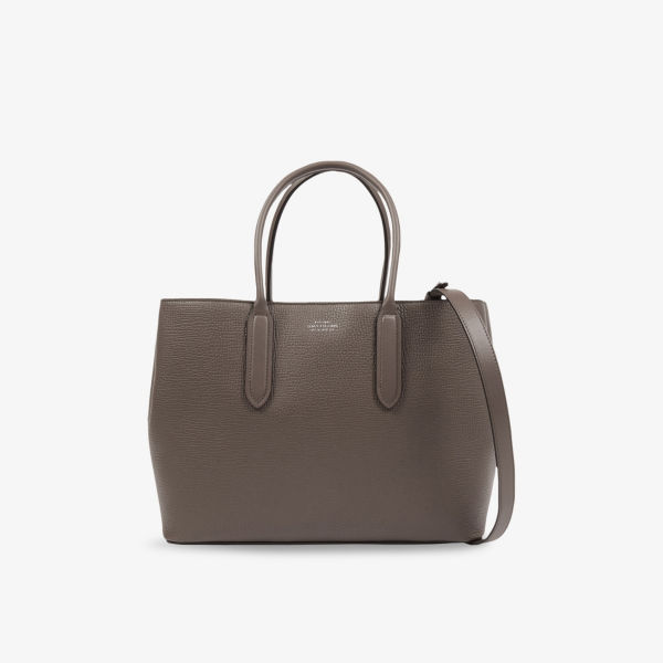 

Сумка Ludlow small day из кожи Smythson, серый