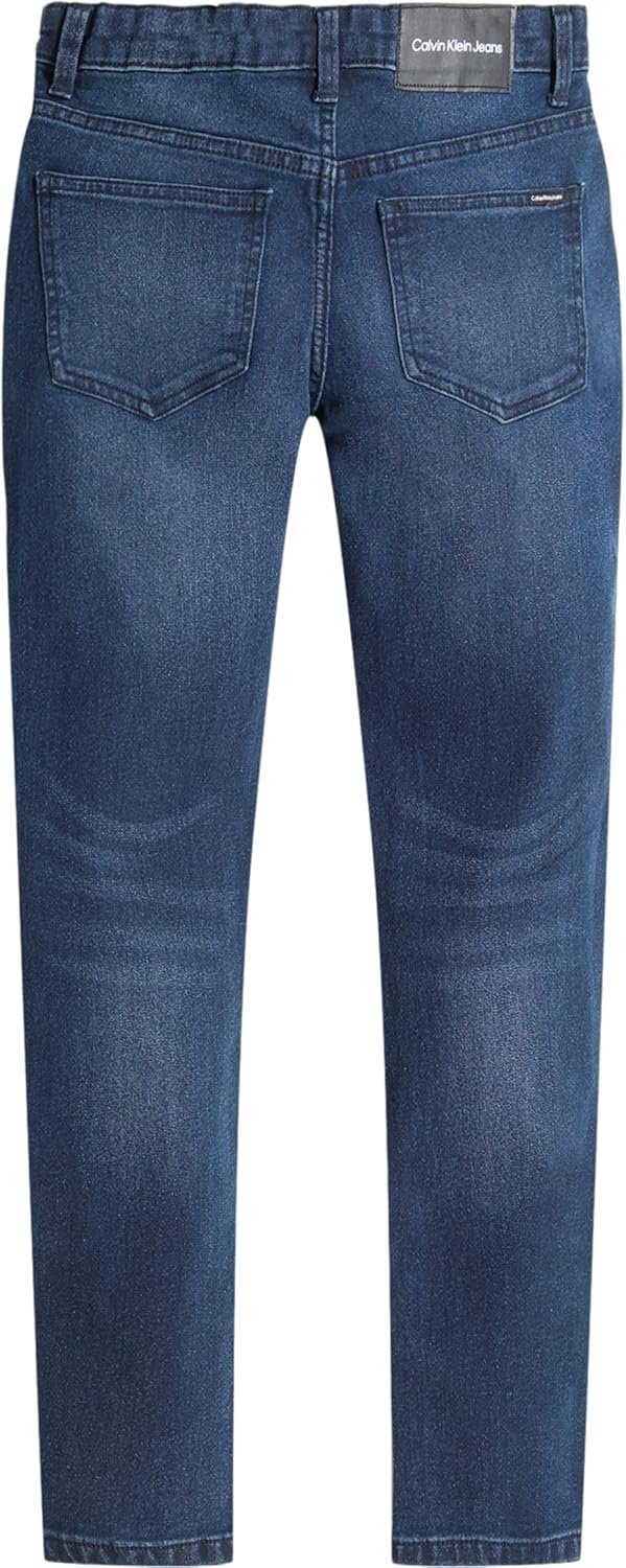 Джинсы Calvin Klein для мальчиков скинни-кроя из эластичного денима, 5 карманов, застежка на молнию и пуговицы, Classic Boston Blue — фото 2