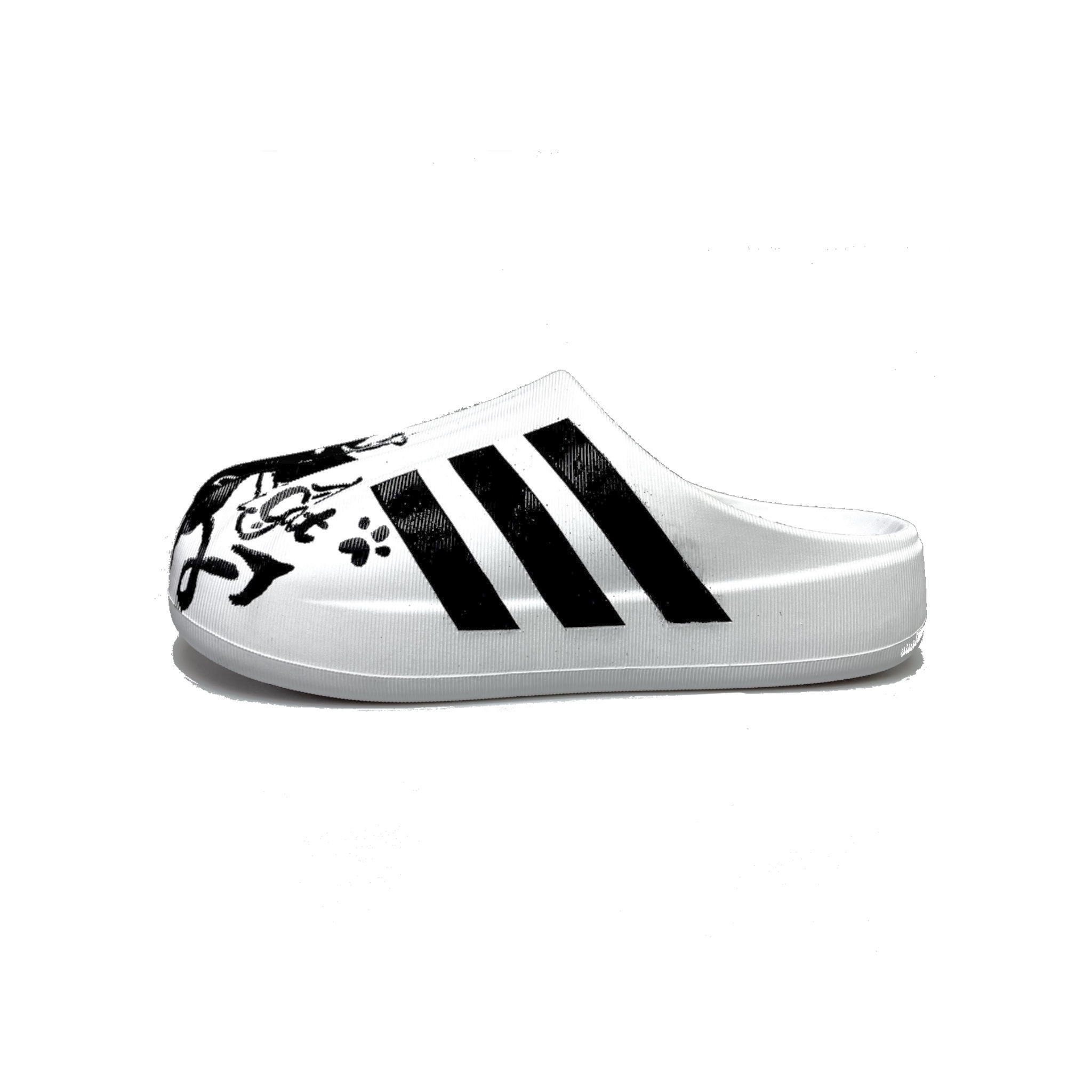 

Adidas Originals Граффити устойчивые к запаху износостойкие противоскользящие тапочки с закрытым носком унисекс черно-белые, цвет Black White