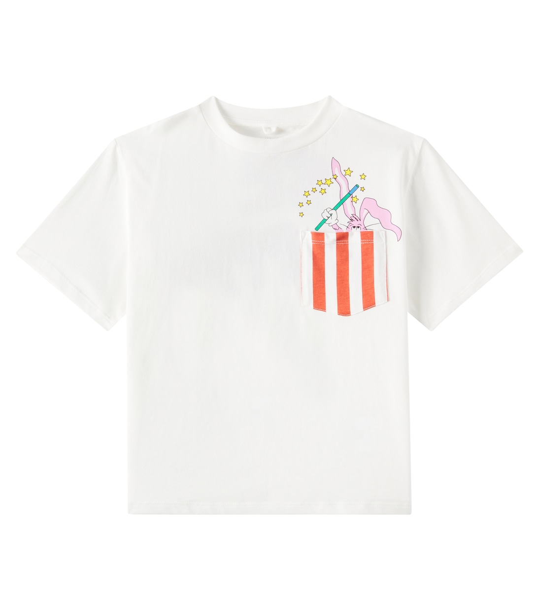 

Футболка из хлопка с принтом Stella McCartney Kids, слоновая кость