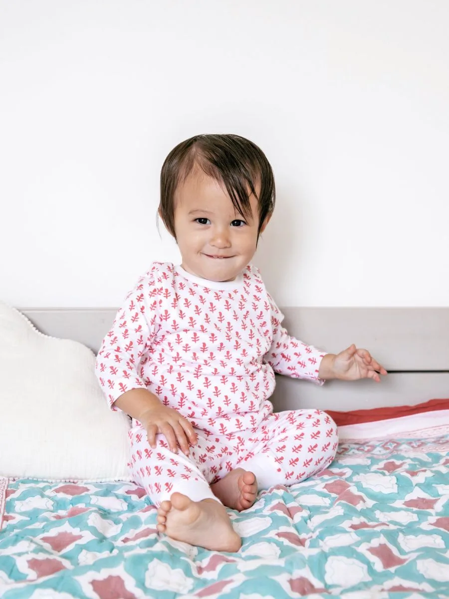 Malabar Baby Пижамный комплект из двух предметов из органического хлопка, Erawan (серый и белый) — фото 3