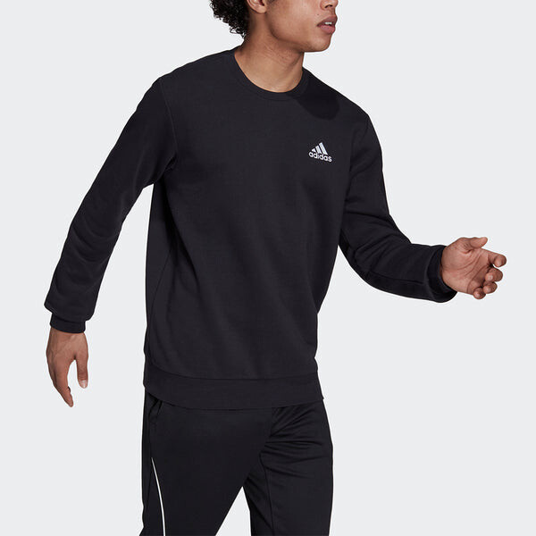 Толстовка Men's adidas Feelcozy Swt Sports Logo Casual Round Neck Pullover Black, черный — фото 4