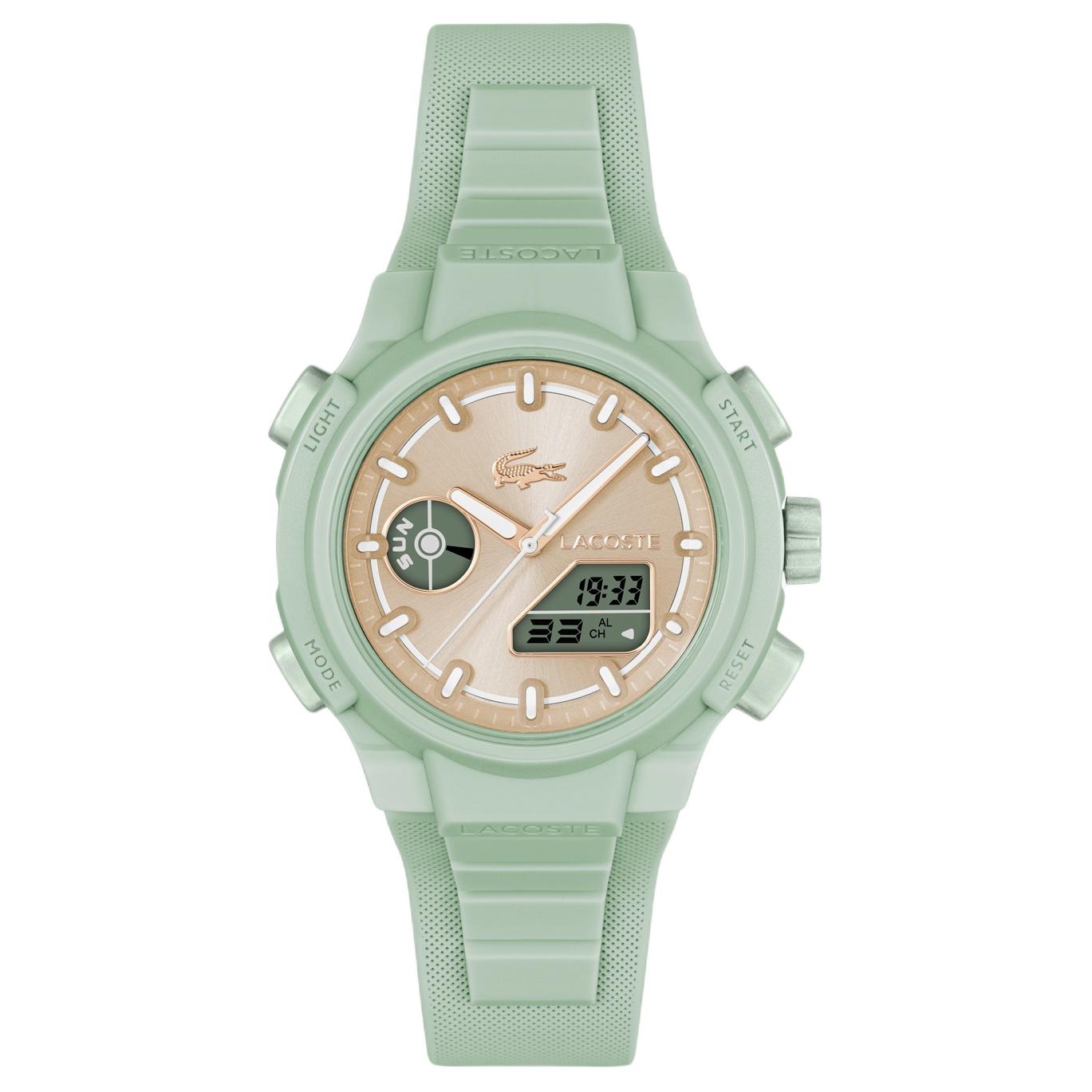 

LACOSTE Часы Wrist Watch Quartz Movement Silicone Strap 40mm Green Dial Women's Watch, Green Dial