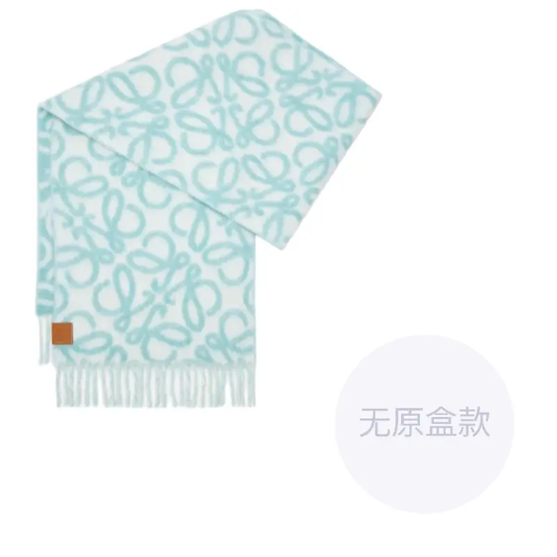 

LOEWE Ажурный шарф с бахромой, Light Blue