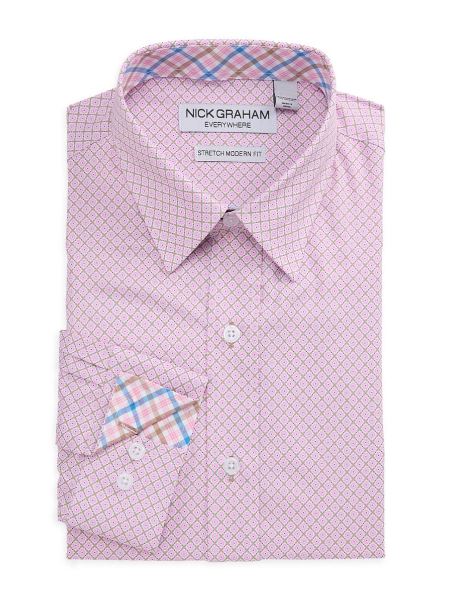 

Рубашка-стрейч Modern Fit с принтом Nick Graham, розовый