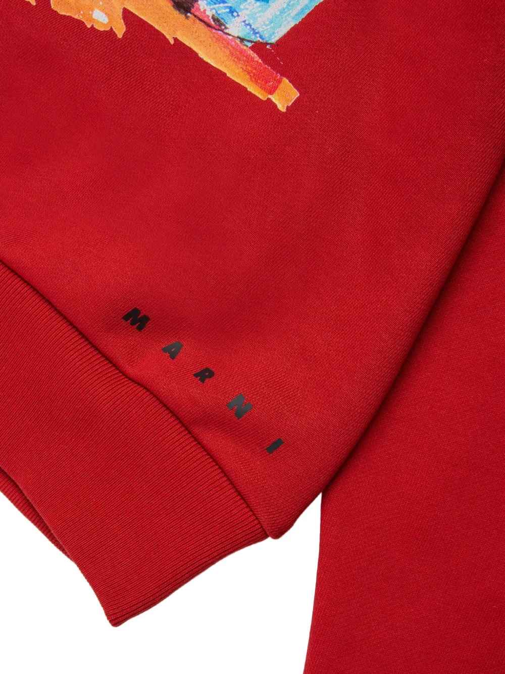 Свитер с графичным принтом Marni Kids, красный — фото 4