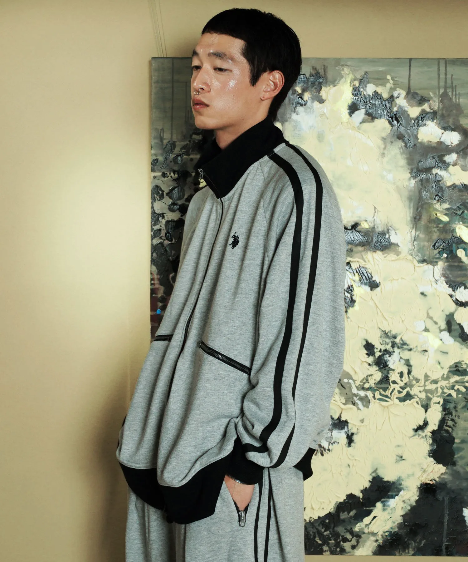 Спортивная куртка U.S. Polo Assun Custom Oversized Full-Zip Raglan U.S. Polo Assn., Heather Gray — фото 2