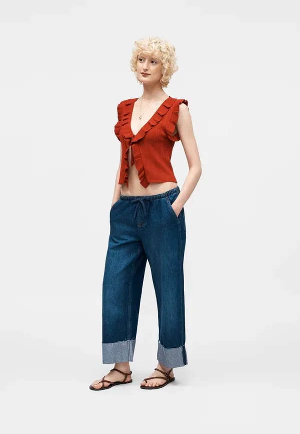 Джинсы Easy crop hetfield cuff baggy jeans Gap, темная стирка — фото 2