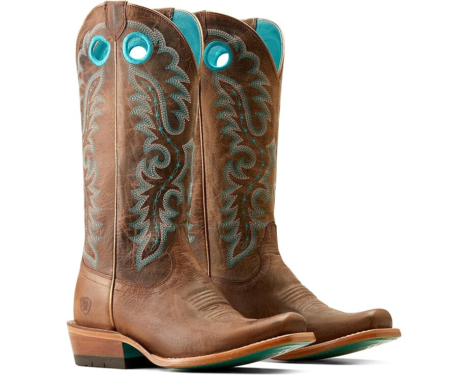 Сапоги женские Ariat Starlight ковбойские с вышивкой, коричневый/голубой