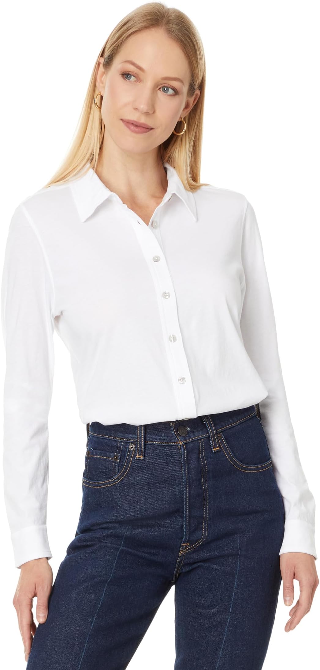 

Футболка Lilla P Long Sleeve Button Down Tee, белый