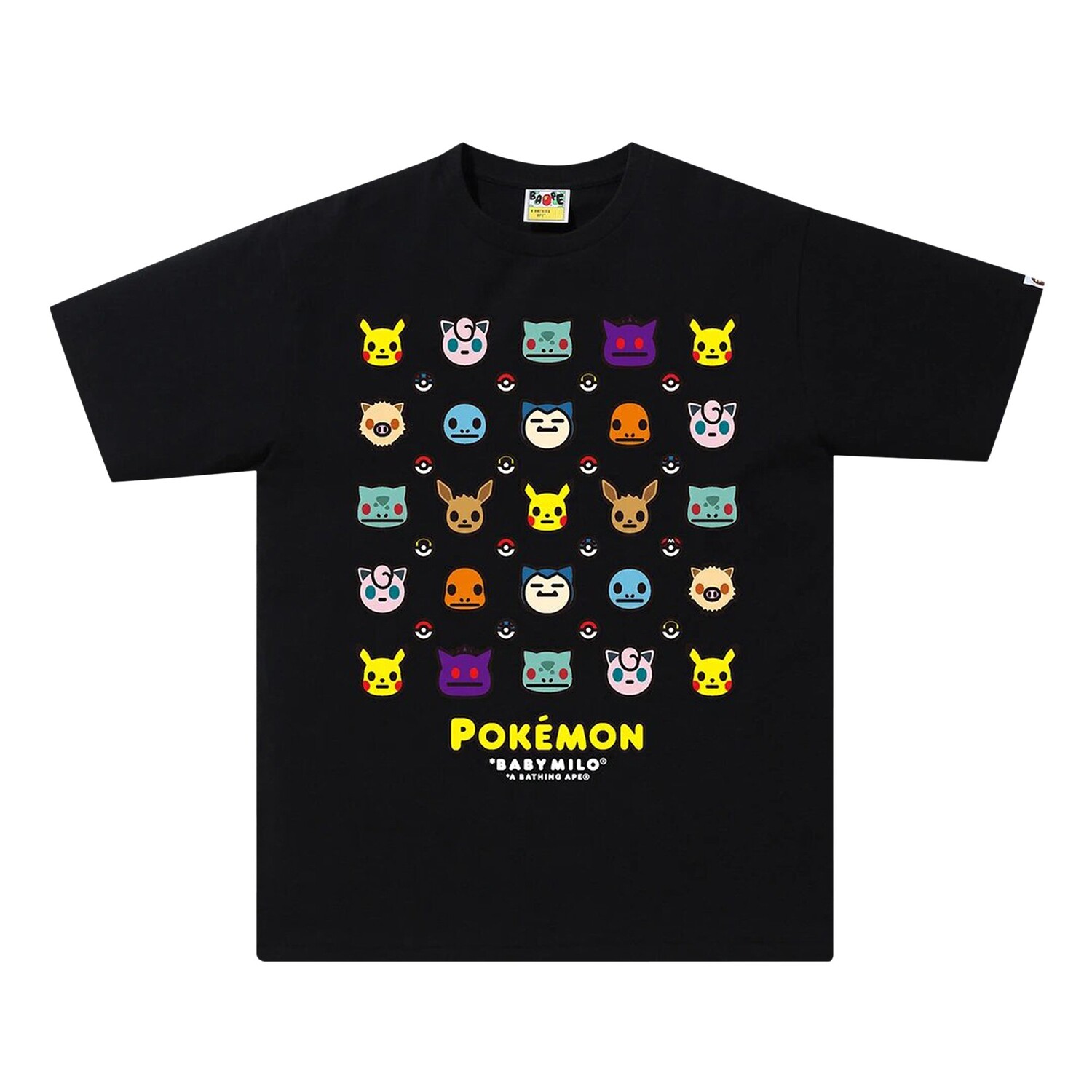 

Футболка BAPE Pokémon № 12, черная, Черный, Футболка BAPE Pokémon № 12, черная