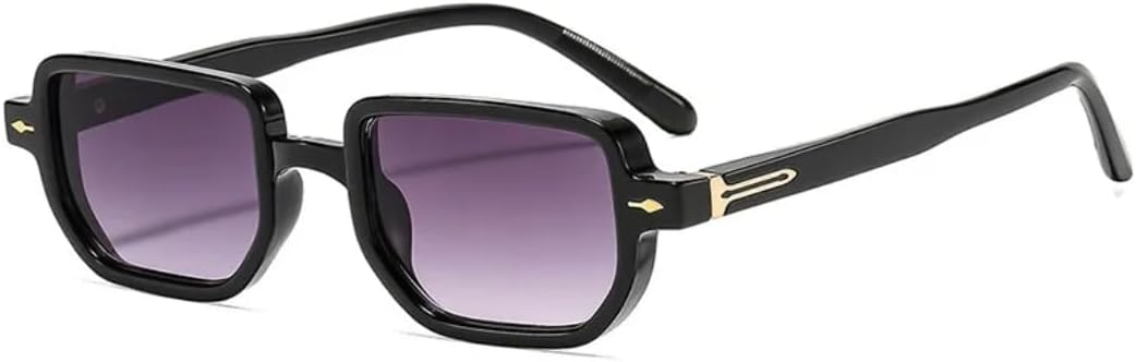 

Солнцезащитные очки для мужчин и женщин - защита UV400 - градиентные линзы, заклепки, маленькая оправа, подходят для занятий спортом на открытом воздухе и вождения DSVIGF, Black Grey