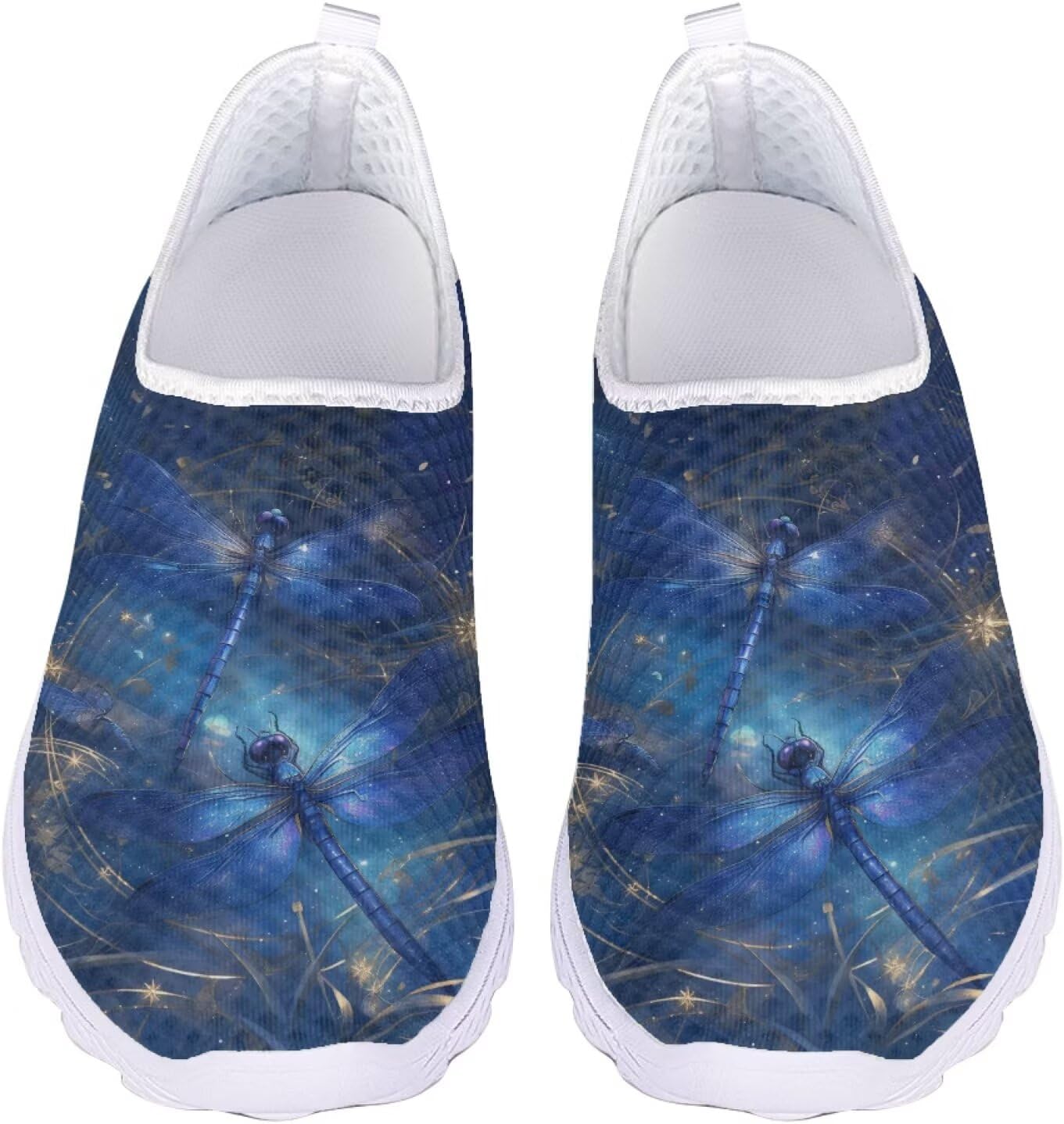 

Кроссовки слипоны Jeiento Fashion для женщин и мужчин, сетчатые, легкие, спортивные ходовые кроссовки, обувь с рисунком бабочки для походов, прогулок, спорта, путешествий и бега, синий