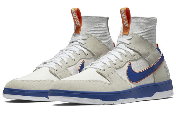 Кроссовки x medicom toy zoom sb dunk elite high Nike, серый — фото 3