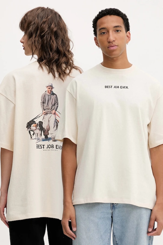 

Хлопковая футболка Kaotiko, бежевый