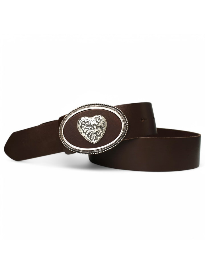 

FRONHOFER Традиционный женский пояс с сердечком темно-коричневого цвета
