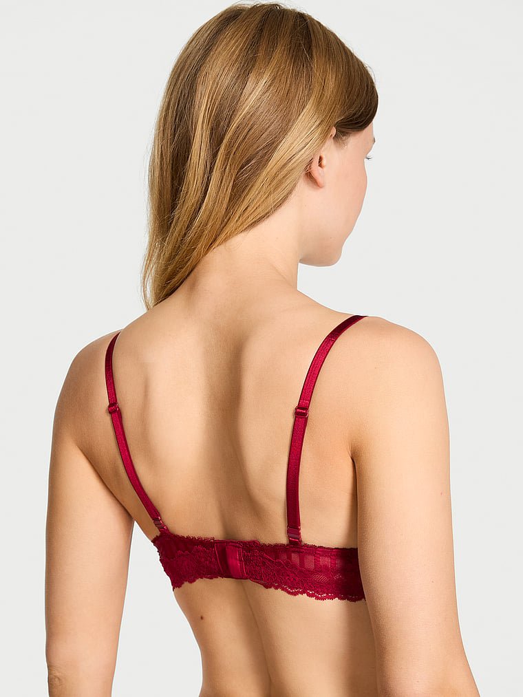 Сексуальный прозрачный бюстгальтер пуш-ап в полоску Heritage Victoria'S Secret, sheer red lacquer — фото 2