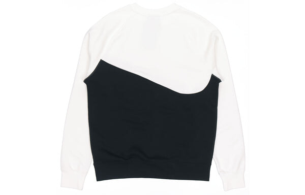 Толстовка Nike Sportswear Swoosh Casual Round Neck Pullover Sports Black White, белый — фото 2