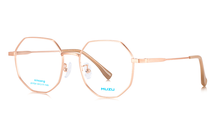 

MUZU Оправы для очков из сплава неправильной формы унисекс, Rose Gold-C12