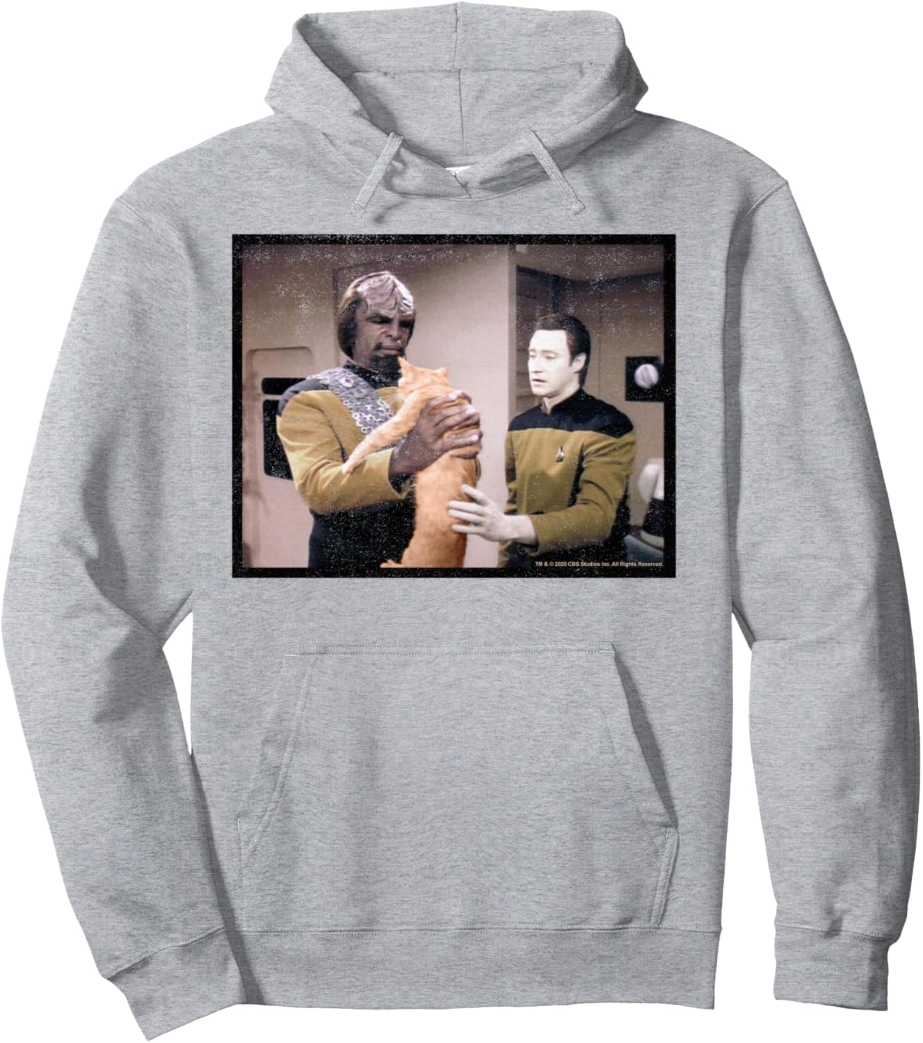 

Толстовка Star Trek: The Next Generation с изображением Ворфа Дейты и кота, серая, Серый, Толстовка Star Trek: The Next Generation с изображением Ворфа Дейты и кота, серая