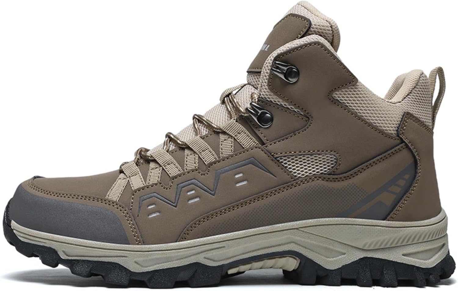 

Мужские высокие походные ботинки, треккинговые кроссовки на массивной подошве из ткани с застежкой-пряжкой, нескользящие ботинки из натурального каучука для мужчин и женщин Azttoztto, коричневый