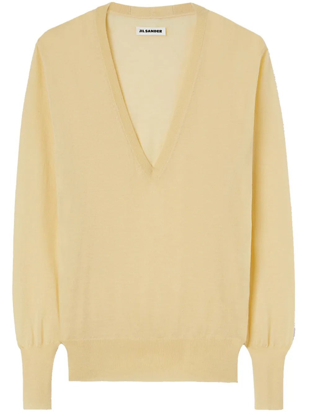 

Кашемировый топ с V-образным вырезом JIL SANDER, желтый