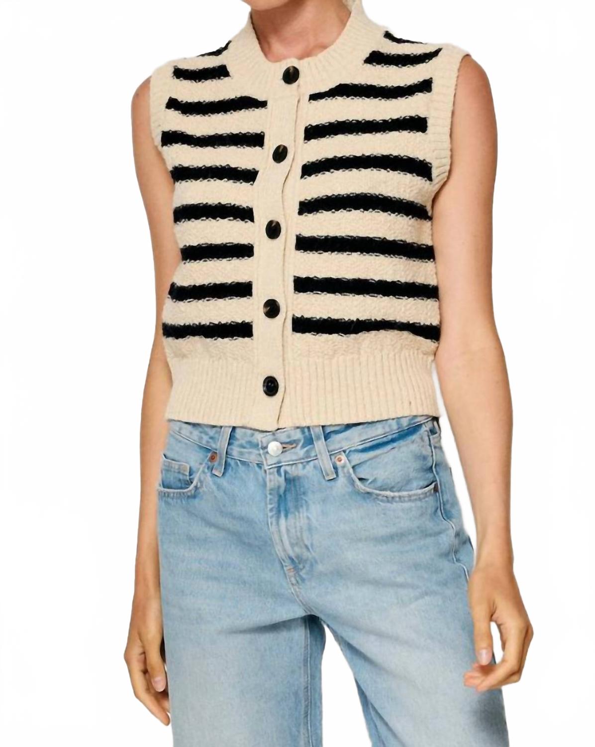 

Miri Полосатый жилет в цвете экрю/черный Line and dot