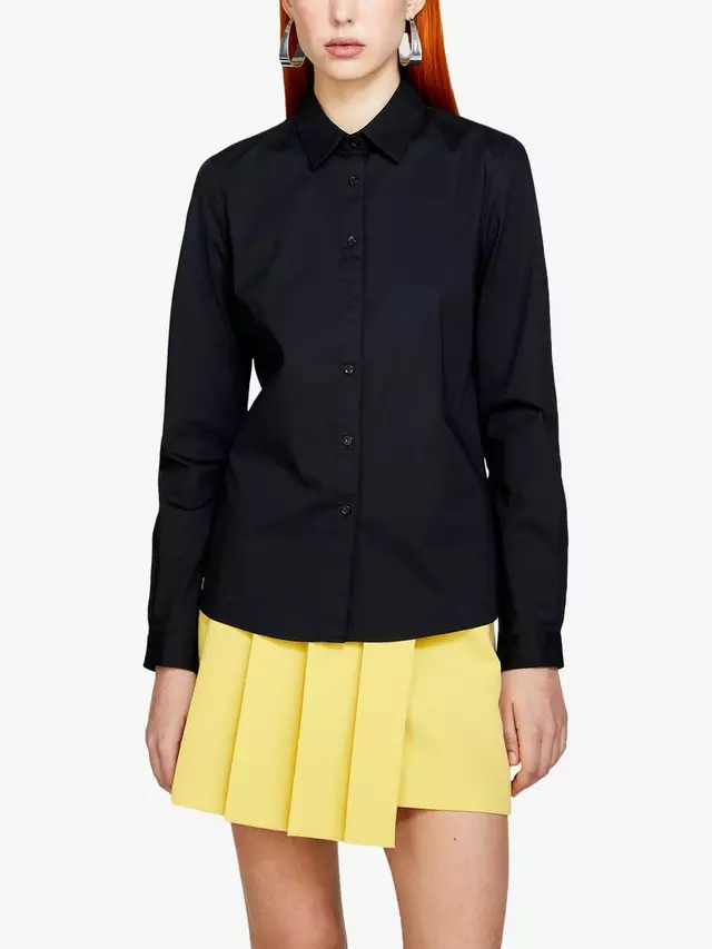 

Рубашка SISLEY Slim Fit Cotton Blend, черный