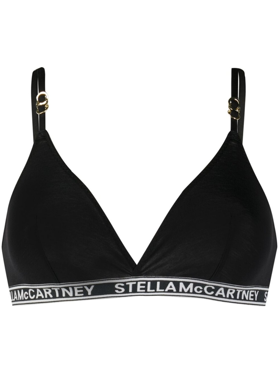 

Stella McCartney жаккардовый бюстгальтер с треугольными чашками и логотипом, черный