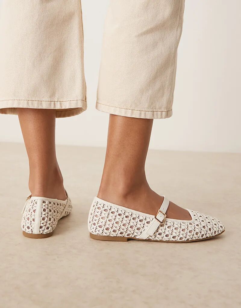 Балетки Lottie Mary Jane от ASOS DESIGN из ткани кремового оттенка — фото 2