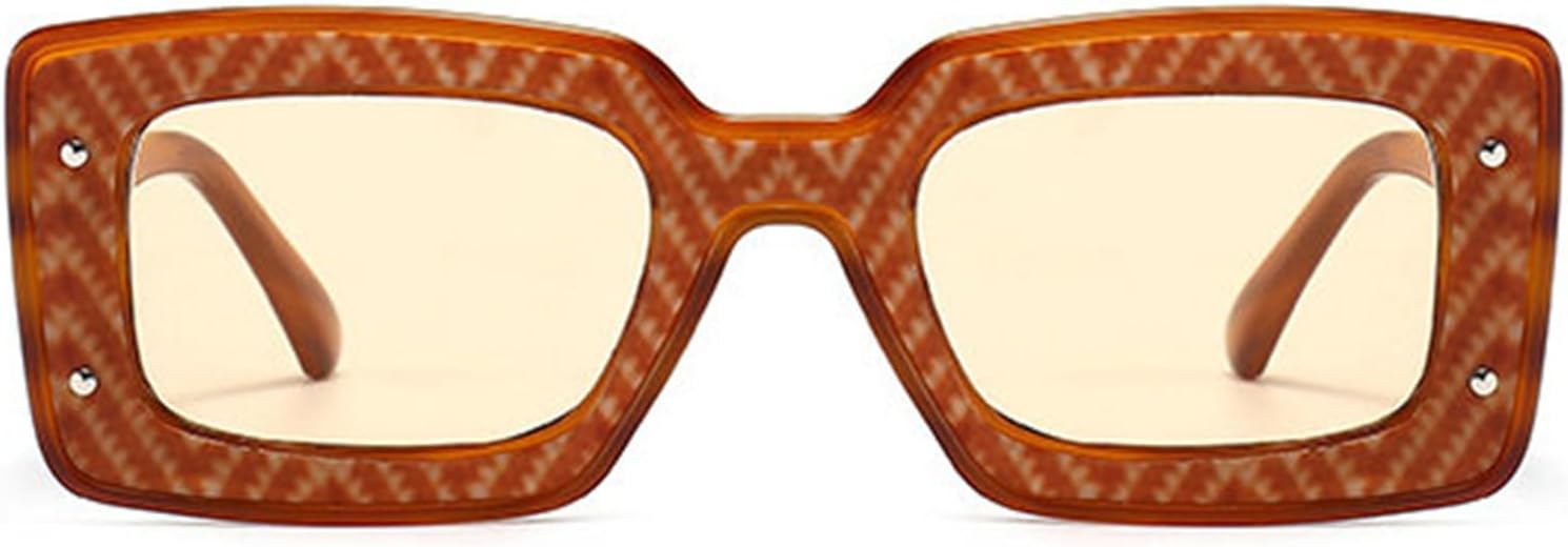 

Хелена 2024 мода Женские прямоугольные солнцезащитные очки UV400 Толстая оправа Квадратные солнцезащитные очки в стиле панк с леопардовым принтом Для женщин и мужчин S65 helena, Tea